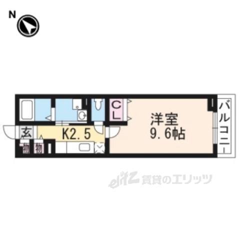 ルミエールエイメイ(1K/2階)の間取り写真