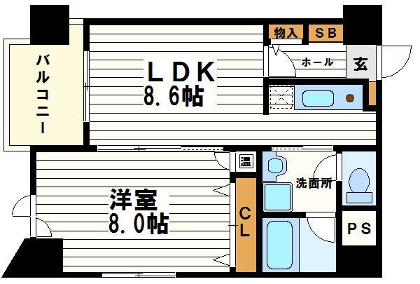 アーサ・メージャ(1LDK/5階)の間取り写真