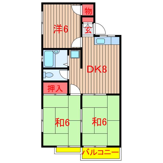 サンハイツ(3DK/2階)の間取り写真