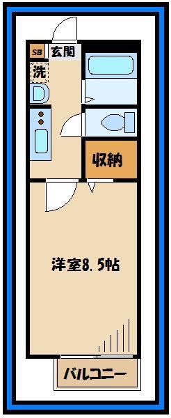 タカラガーデン(1K/1階)の間取り写真