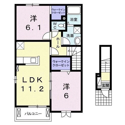 パークビサイドG I(2LDK/2階)の間取り写真