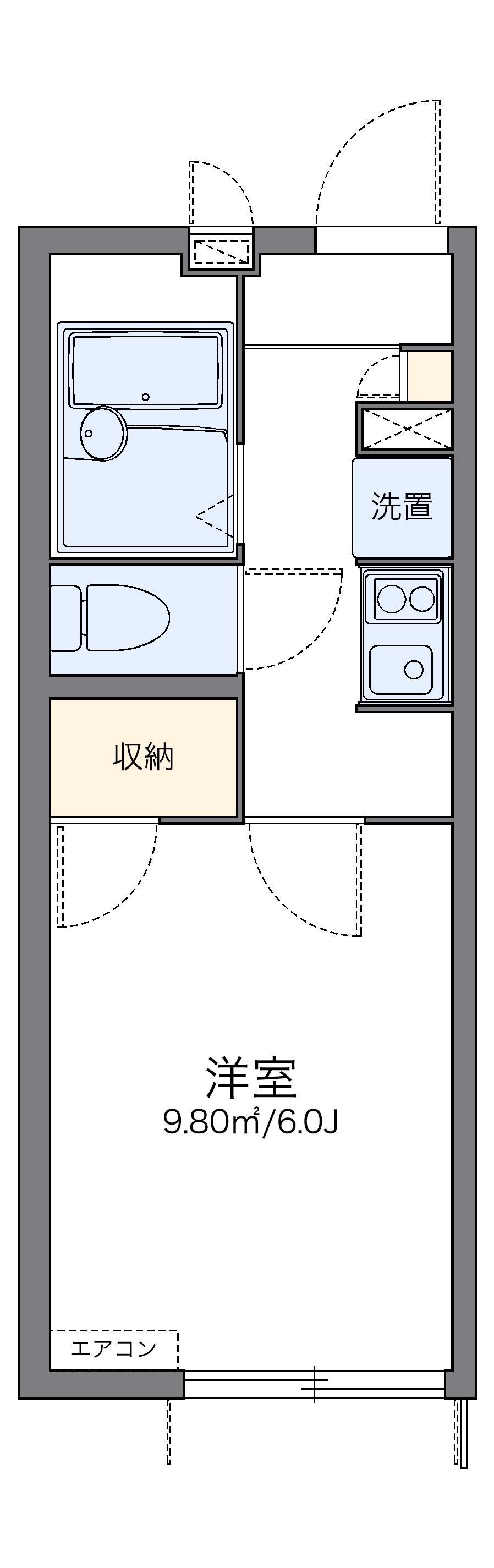 レオパレス華(1K/1階)の間取り写真