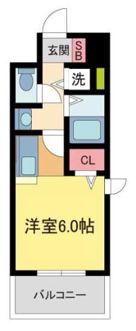 ヴィラティグリス(1K/2階)の間取り写真