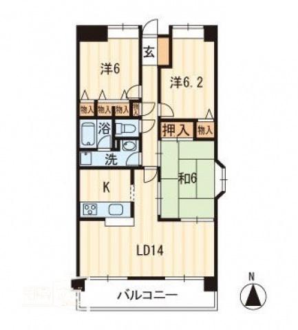 クレールII(3LDK/3階)の間取り写真