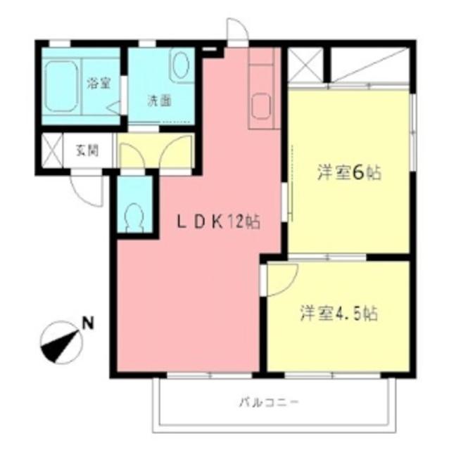 リヴェールA(2LDK/2階)の間取り写真