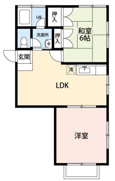 アビタシオン・ポポロ(2LDK/2階)の間取り写真