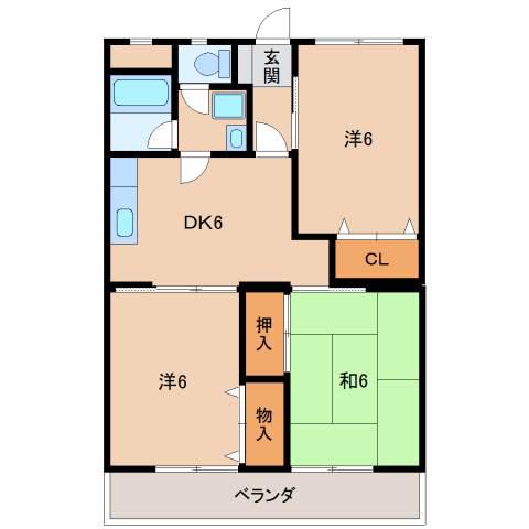 新中島エクセランス(3DK/4階)の間取り写真