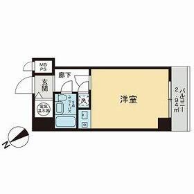 ライオンズプラザ芝公園(1K/2階)の間取り写真