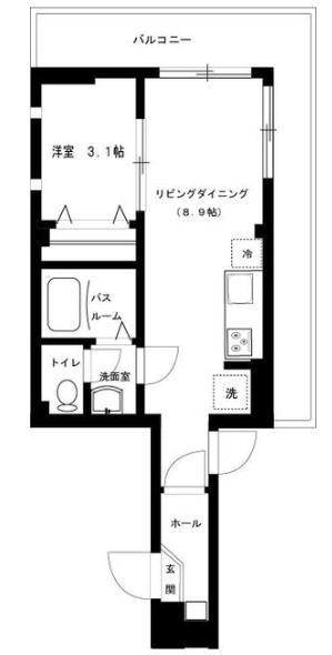 CALD MARE戸越公園(1LDK/3階)の間取り写真
