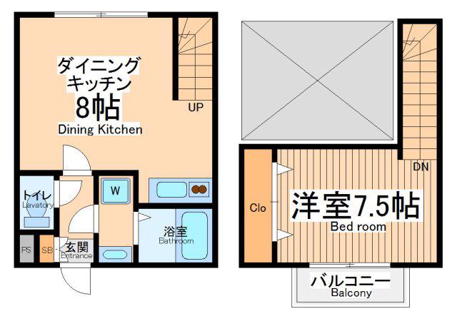 アムール パイン(1DK/1階)の間取り写真