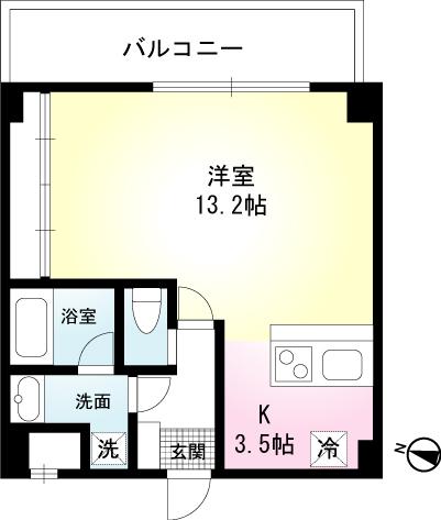 オズコート(1K/1階)の間取り写真