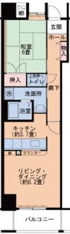 キャナルタウンウエスト 4号棟(1LDK/6階)の間取り写真