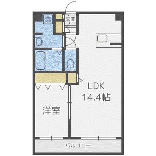 ラフレ平岸(1LDK/7階)の間取り写真