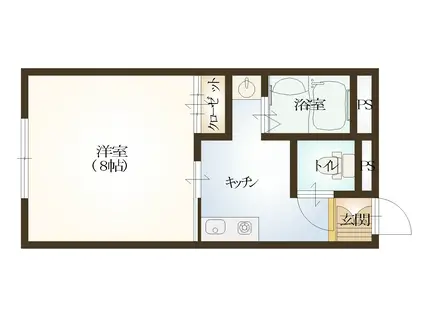 ミルキーハウス(1K/1階)の間取り写真