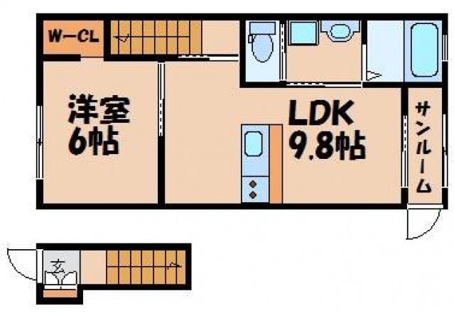FALDA.T(1LDK/2階)の間取り写真