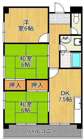 第一共立ビル(3DK/4階)の間取り写真