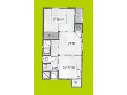 本田マンション(2DK/2階)の間取り写真