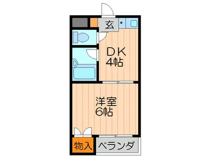 エステートTSUKUI(1DK/2階)の間取り写真