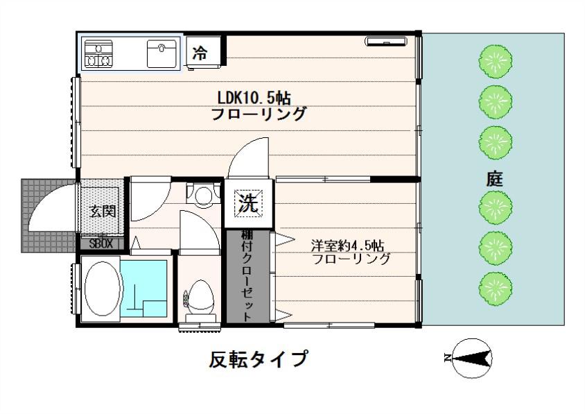 コーポ八坂103(1LDK/1階)の間取り写真