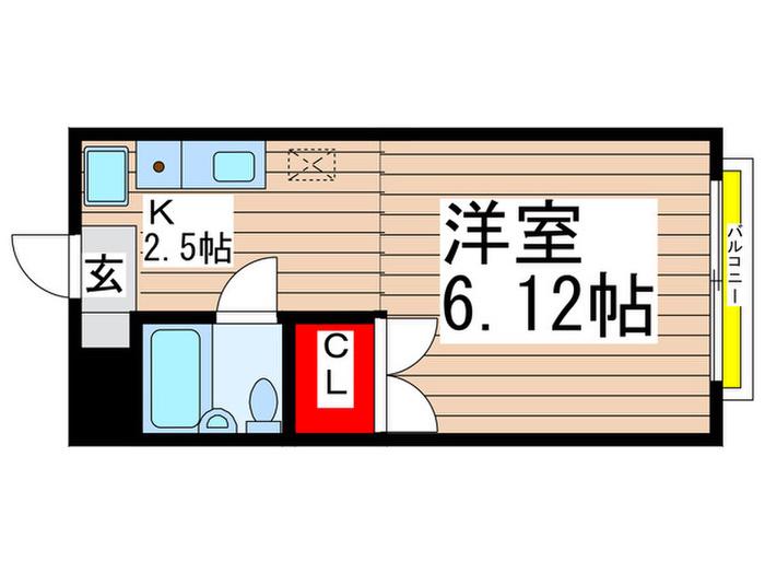 TSKコート八千代(1K/2階)の間取り写真