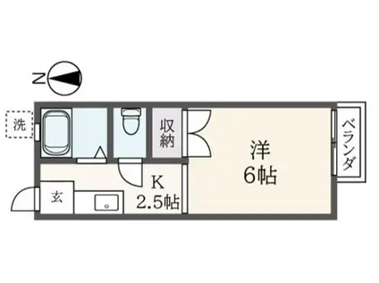 東野川ハイツ(1K/1階)の間取り写真
