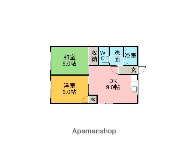 エデン追分(2DK/2階)の間取り写真