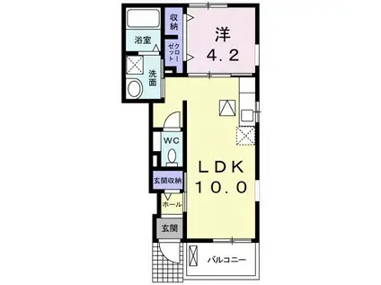 ヴィラ・エスポワール(1LDK/1階)の間取り写真