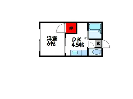 めぐみハイツ(1DK/1階)の間取り写真