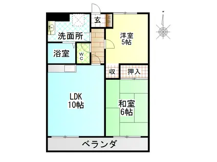 KSマンション富士見が丘(2LDK/3階)の間取り写真