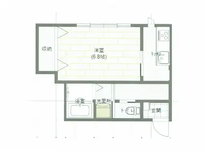 セカンドステージ(1K/2階)の間取り写真