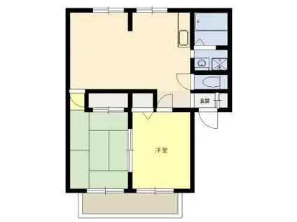 カサグランデ B棟(2LDK/1階)の間取り写真