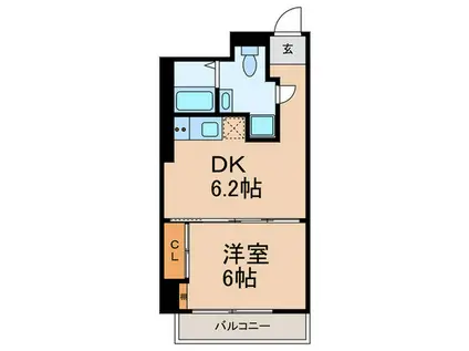 東建小石川マンション(1DK/4階)の間取り写真