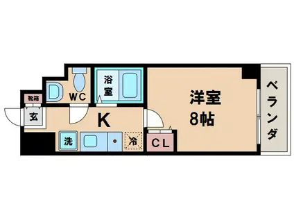 エイチツーオー東住吉II番館(1K/5階)の間取り写真