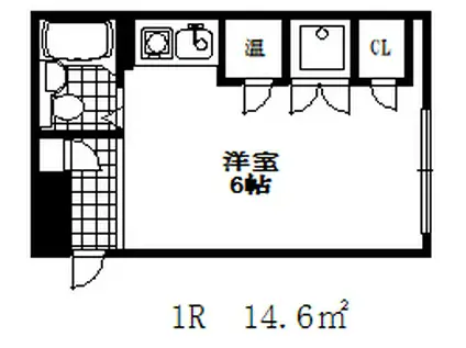 エステート神戸(ワンルーム/2階)の間取り写真