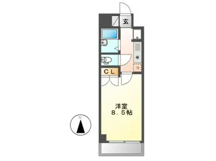 ウェステリア西大須(1K/11階)の間取り写真