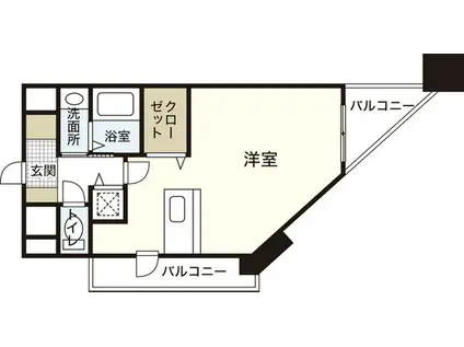 グラビスコート加古町(ワンルーム/10階)の間取り写真