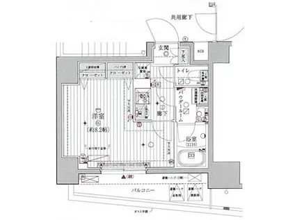 メインステージ浅草国際通(1K/2階)の間取り写真