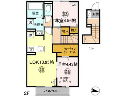 IKJ・クレール・シェソワI(2LDK/2階)の間取り写真