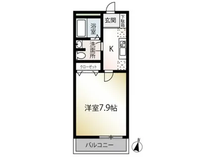 エムクオート新井宿I(1K/1階)の間取り写真