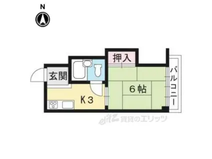 甲ノ辻マンション(ワンルーム/3階)の間取り写真