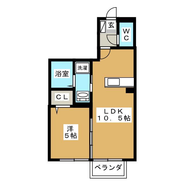 FRECCE(1LDK/1階)の間取り写真