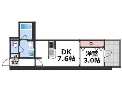 RJRプレシア南堀江(1DK/13階)の間取り写真