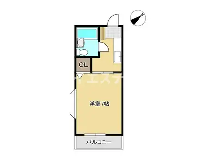 ハイツ森口A(1K/2階)の間取り写真