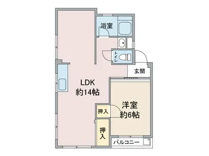 CHOU CHOU一社(1LDK/4階)の間取り写真