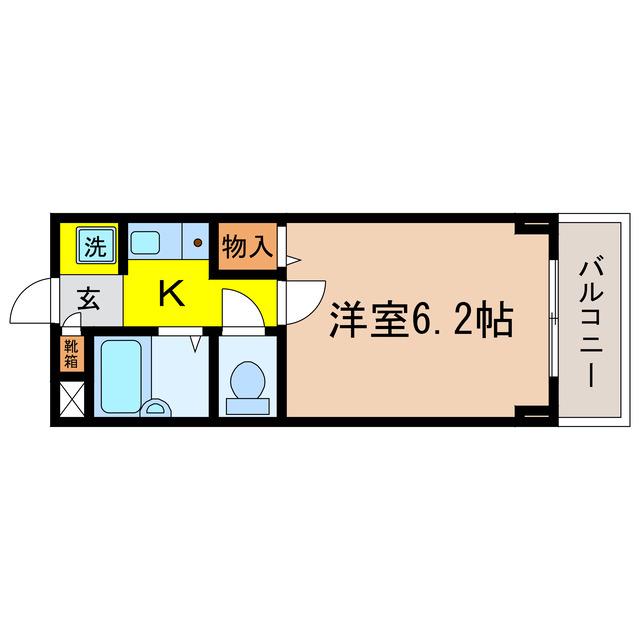 ウィズ秀和II(1K/4階)の間取り写真