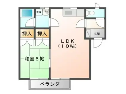 ルクソール(1LDK/1階)の間取り写真