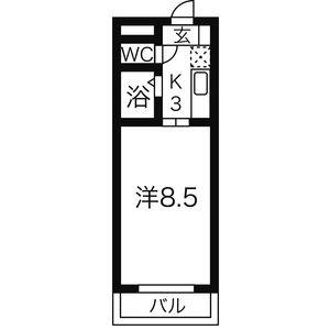 アイボンラビアン(1K/2階)の間取り写真