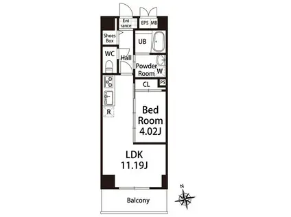 GRAN DUKE東桜(1LDK/5階)の間取り写真