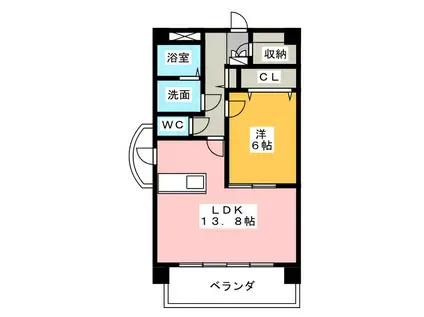 BRIGHT FIRST(1LDK/4階)の間取り写真