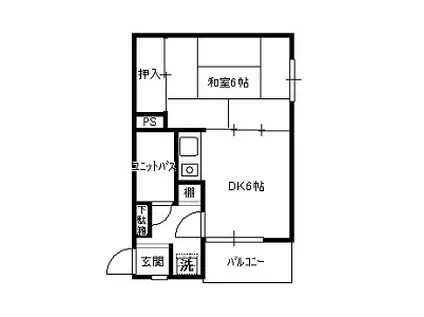 チサンマンション花京院(1DK/6階)の間取り写真